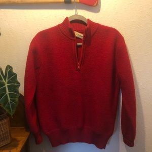 Vintage L.L. Bean 100% Pure Wool Quarter zip Sweater